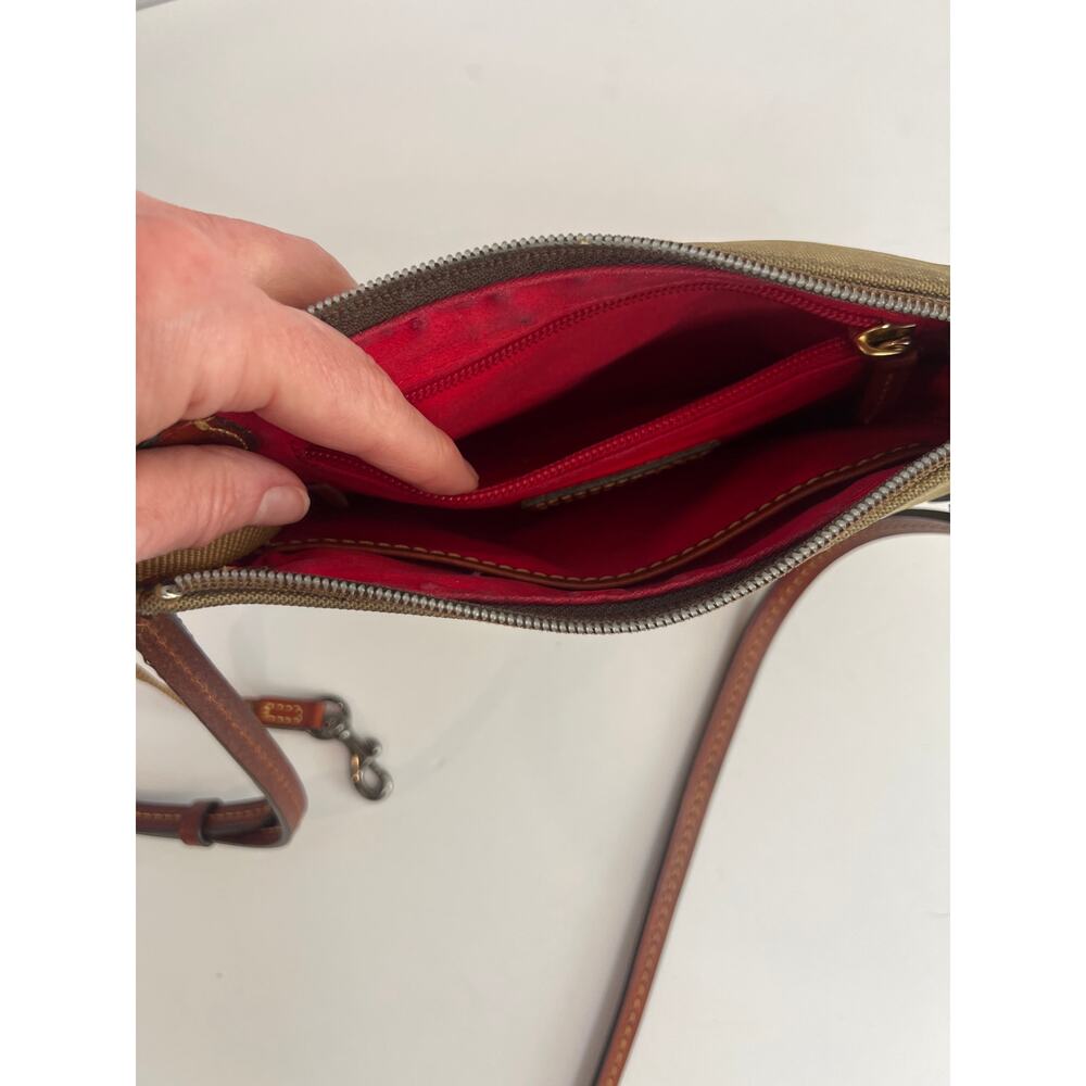 Dooney & Bourke Canvas Crossbody Pouchette Kahki - Picture 10 of 15